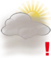 Partly cloudy with moderate fog